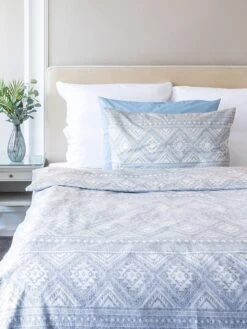 Perkal-Bettwäsche-Set In Blau/ Weiß -Einrichtungsgeschäft avance perkal bettwasche set in blau weiss 3