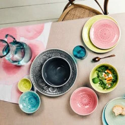 Teller Ø25cm SUMATRA In Hellgrün -Einrichtungsgeschäft butlers teller o25cm sumatra in hellgrun 4