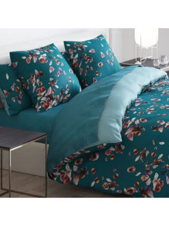 Cacharel Satin-Bettwäsche-Set "Aurore" In Petrol -Einrichtungsgeschäft cacharel satin bettwasche set aurore in petrol 2