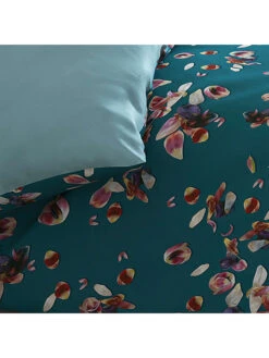 Cacharel Satin-Bettwäsche-Set "Aurore" In Petrol -Einrichtungsgeschäft cacharel satin bettwasche set aurore in petrol 3