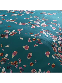 Cacharel Satin-Bettwäsche-Set "Aurore" In Petrol -Einrichtungsgeschäft cacharel satin bettwasche set aurore in petrol 4