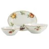 CreaTable Flora Orchard Geschirrset Servier Set 3 Teilig In Weiß -Einrichtungsgeschäft creatable creatable flora orchard geschirrset servier set 3 teilig in weiss