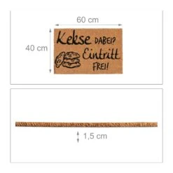 Fußmatte Kekse Dabei? Eintritt Frei! In Natur/Schwarz - 40 X 60 Cm -Einrichtungsgeschäft relaxdays fussmatte kekse dabei eintritt frei in natur schwarz 40 x 60 cm 3