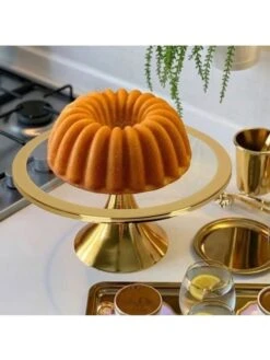 Tortenplatte In Gold - (H)14 X Ø 30 Cm